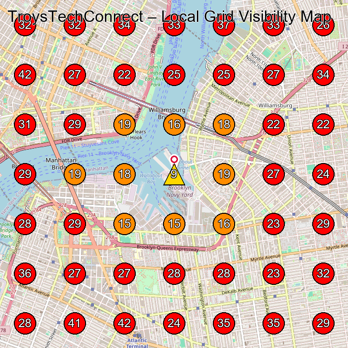 TroysTechConnect GeoGrid visibility map for Phone Repair Service in None
